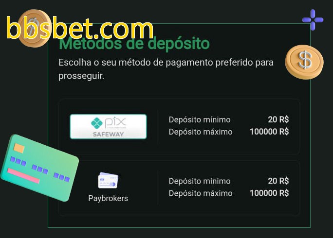 O cassino bbsbet.combet oferece uma grande variedade de métodos de pagamento